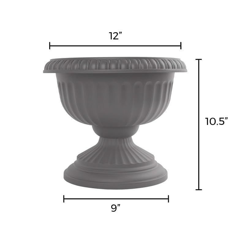 Bloem Grecian Urn Planter 12" Charcoal Gray - Image 3